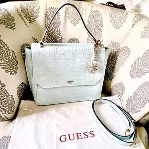 Guess Faux Crocodile Skin Tote. 💙 With Dusy bag and 50” Strap! NWOT